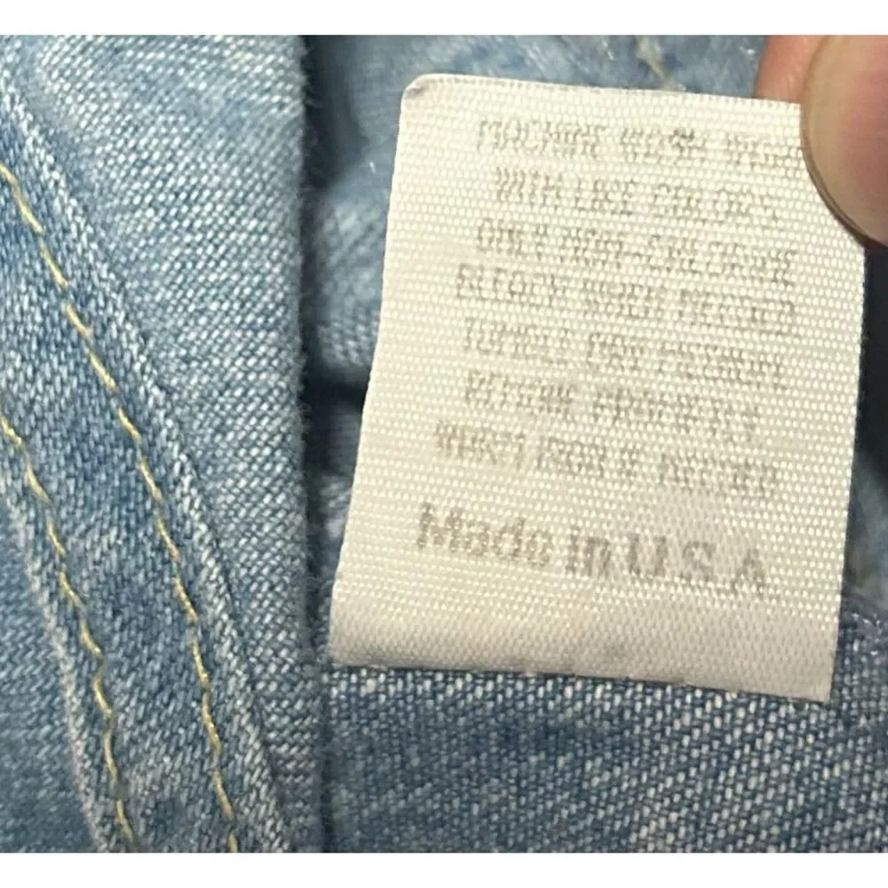 Vintage OshKosh B'gosh Baby Blue Denim Bubble Overalls 18M Made in USA 90s
